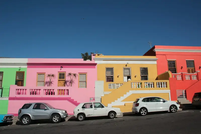 Kolorowe domy dzielnicy Bo-Kaap w Kapsztadzie